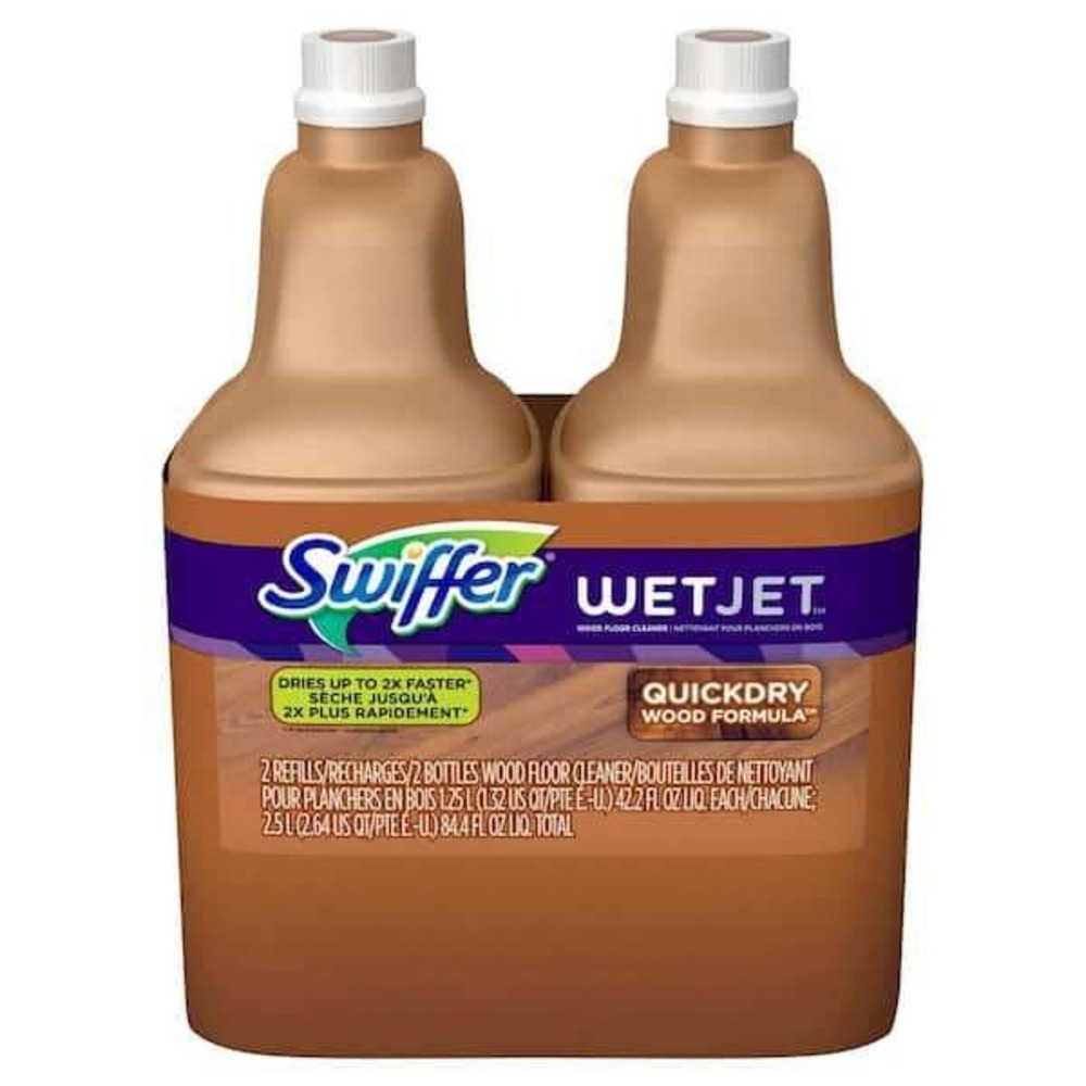 Swiffer WetJet Wood Floor Cleaner Refill QuickDry Formula 2 Bottles 1.25L Each